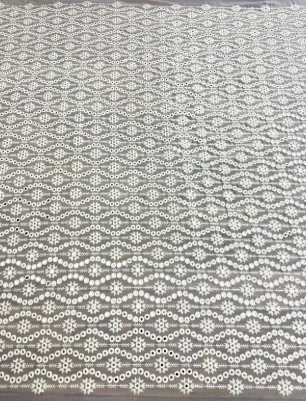 Pure georgette dyeable fabric with heavy sequence work - High-Quality Fabric