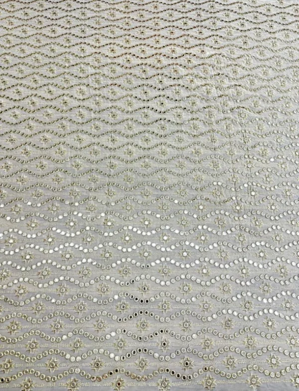 Pure georgette dyeable fabric with heavy sequence work - High-Quality Fabric