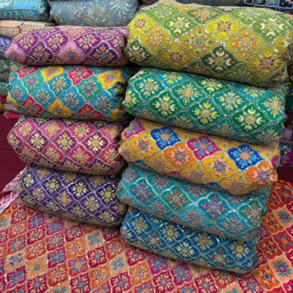 Pure natural crepe fabric geometric print wedding - High-Quality Fabric