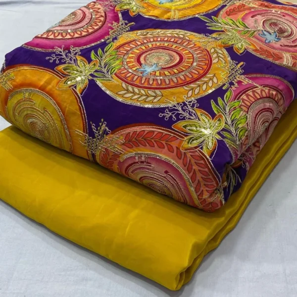 Pure natural crepe fabric with coding 038 sequins work 8211 shop now - High-Quality Fabric