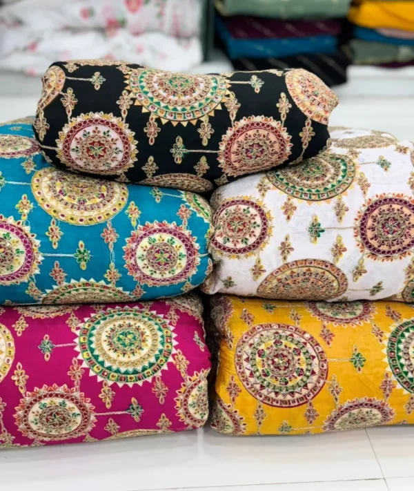 Pure natural crepe fabric with position print 038 cording - High-Quality Fabric
