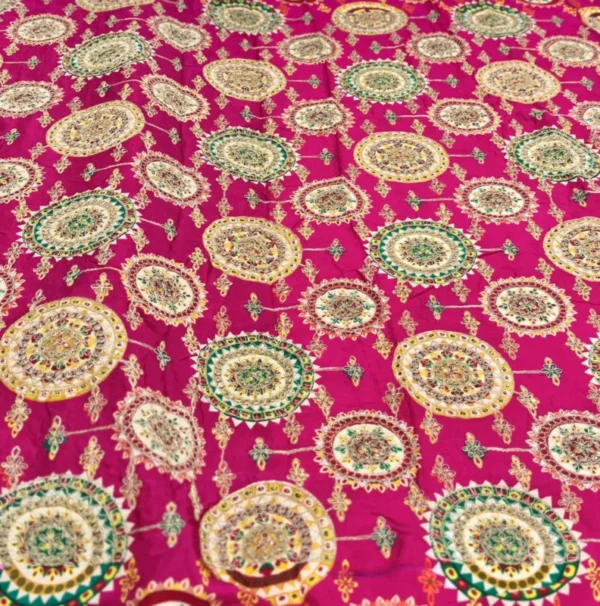 Pure natural crepe fabric with position print 038 cording - High-Quality Fabric