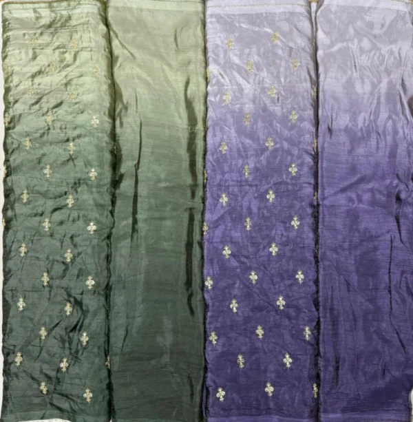 Pure silky crush fabric with sequence butties - High-Quality Fabric