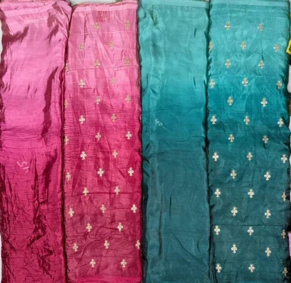 Pure silky crush fabric with sequence butties - High-Quality Fabric