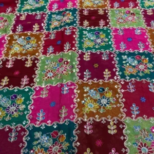 Pure viscose chinnon fabric with print 038 embroidery 448243 - High-Quality Fabric