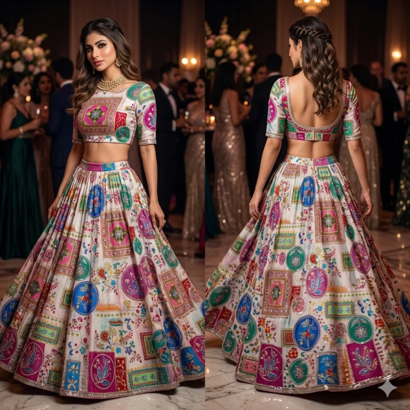 Pure viscose chinnon fabric with print 038 embroidery 448243 - High-Quality Fabric