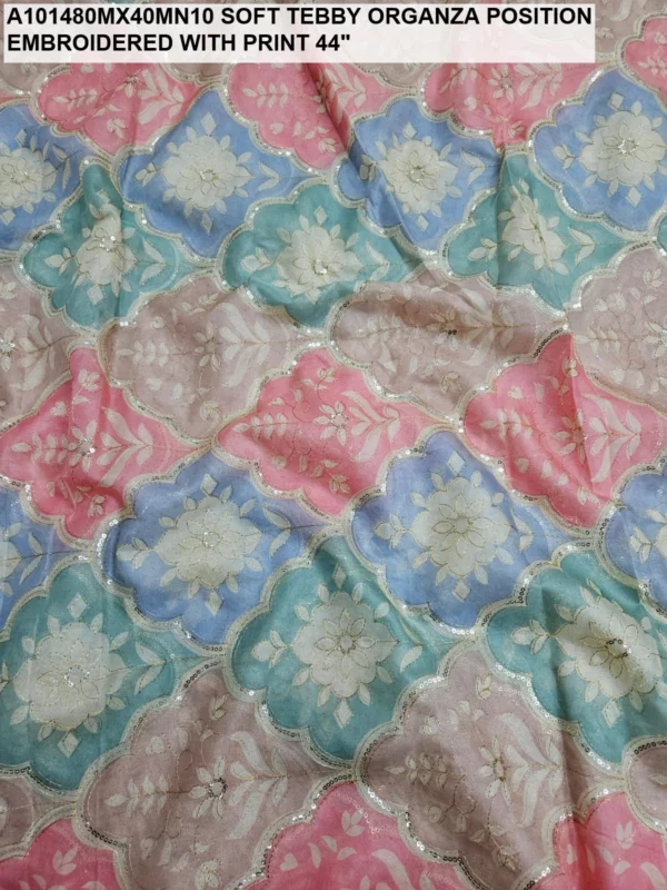 Pure viscose organza position prints - High-Quality Fabric