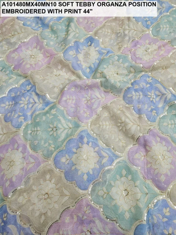 Pure viscose organza position prints - High-Quality Fabric