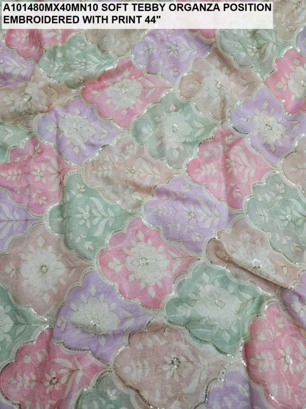 Pure viscose organza position prints - High-Quality Fabric