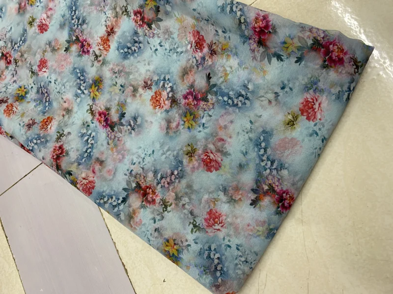 Sabyasachi inspired digital print faux georgette fabric 8211 44 - High-Quality Fabric