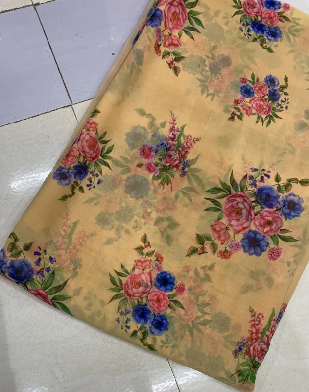 Sabyasachi inspired digital print faux georgette fabric 8211 44 - High-Quality Fabric