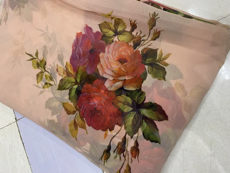 Sabyasachi inspired digital print faux georgette fabric 8211 44 - High-Quality Fabric