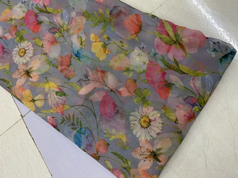 Sabyasachi inspired digital print faux georgette fabric 8211 44 - High-Quality Fabric