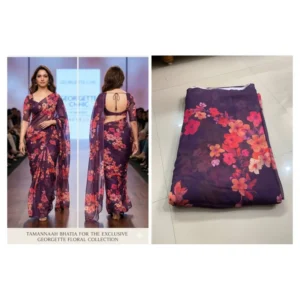 Sabyasachi inspired digital print faux georgette fabric 8211 44 - High-Quality Fabric