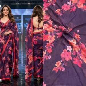 Sabyasachi inspired digital print faux georgette fabric 8211 44 - High-Quality Fabric