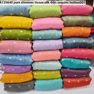 Search online for pure shimmer tissue silk 44in sequins butties - High-Quality Fabric