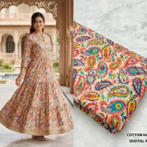 Shweta tiwari cotton silk paisley digital print fabric bollywood fabric store - High-Quality Fabric