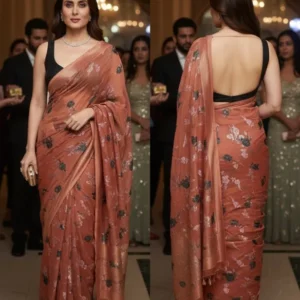 Smoke brasso georgette saree fabric 448243 8211 partywear - High-Quality Fabric