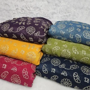 Soft crushed tissue silk fabric with 3mm sequin work - High-Quality Fabric