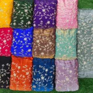 Space silk 44in heavy hand work jaal embrodiery a125820 - High-Quality Fabric