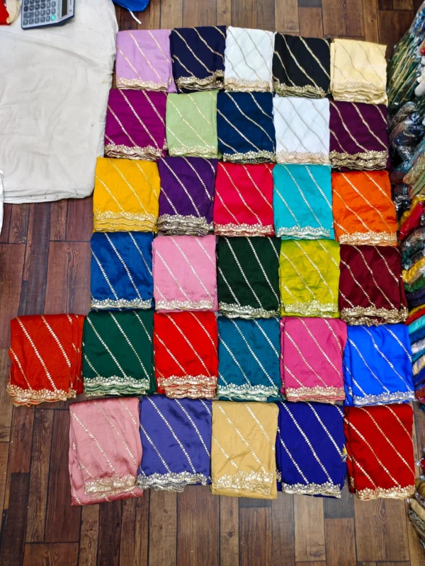 Space silk dupatta with heavy sequence cut work shop now - High-Quality Fabric