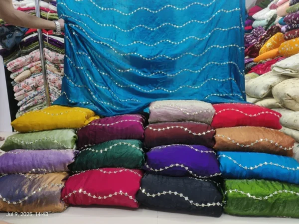 Space silk fabric with handwork leheriya a125570 - High-Quality Fabric