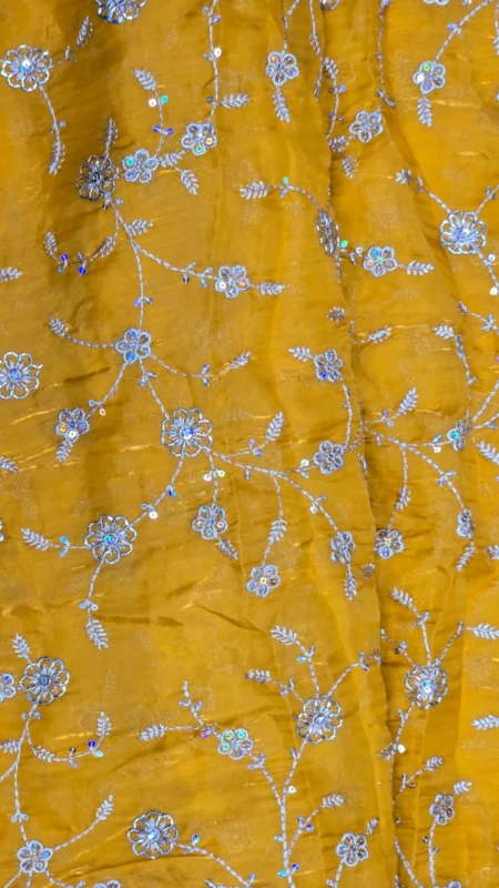 Close up of bead detailing on Fendi space silk
