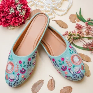 Handcrafted jutti for women embroidery work with soft sole - High-Quality Fabric