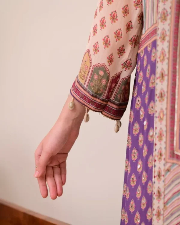 Jasood anarkali kurti set with pearl necklace 038 duppata - High-Quality Fabric