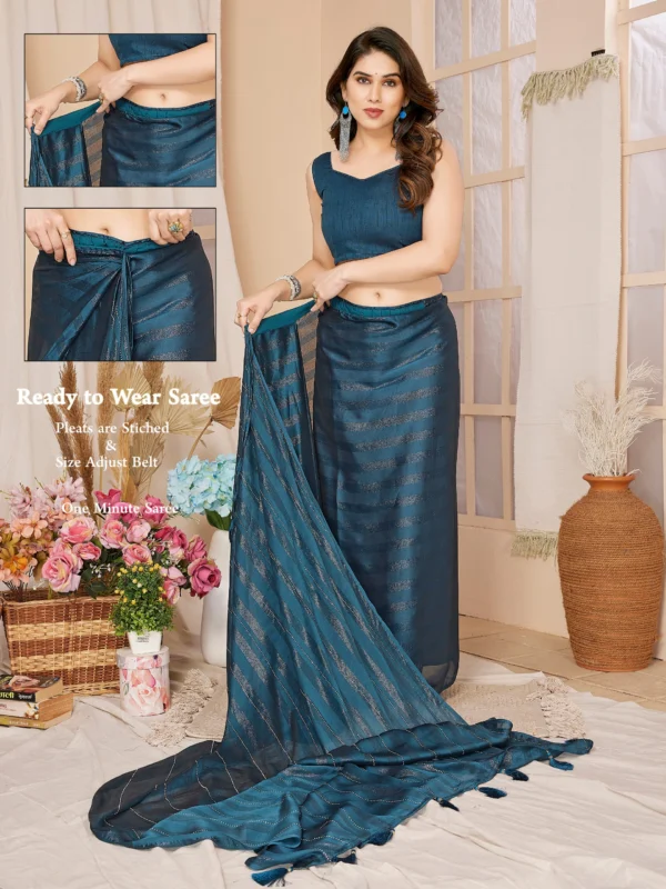 Vibrant ready to wear saree inspired by Tanya Mittal collection