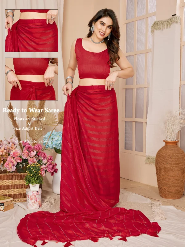 Vibrant ready to wear saree inspired by Tanya Mittal collection