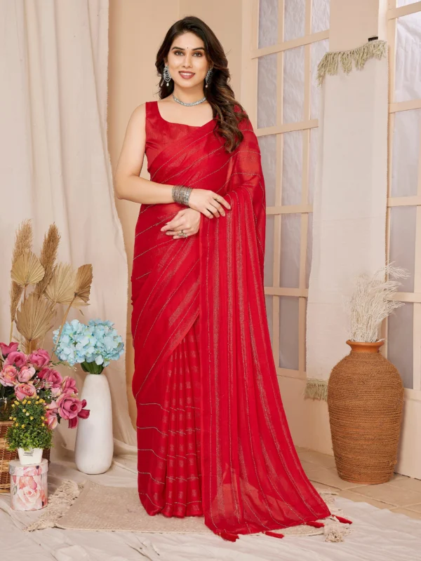 Vibrant ready to wear saree inspired by Tanya Mittal collection