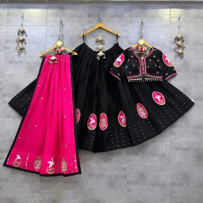 Digital Print Muslin Cotton Lehenga Choli with Dupatta Festive Indian Ethnic Wear for Navratri-2