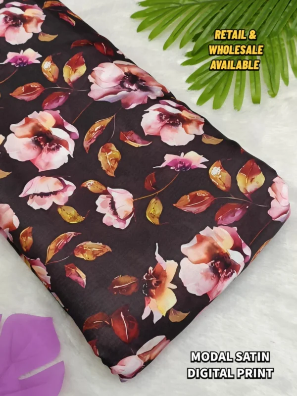 New Ajrakh digital print on Modal satin fabric