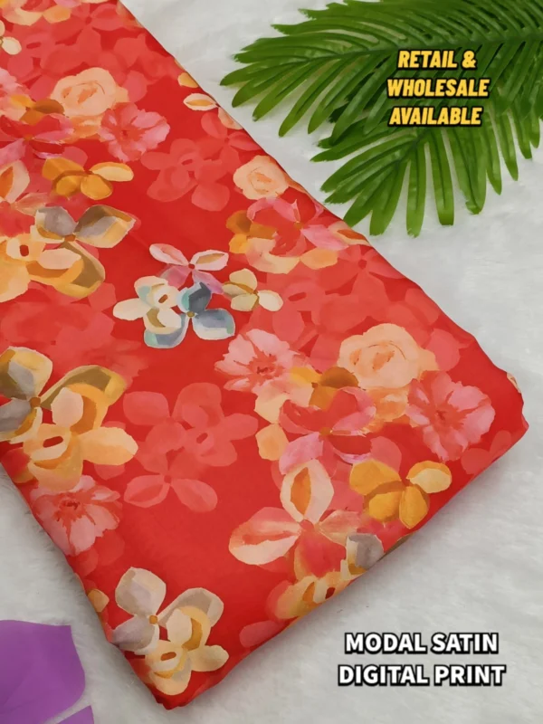 New Ajrakh digital print on Modal satin fabric