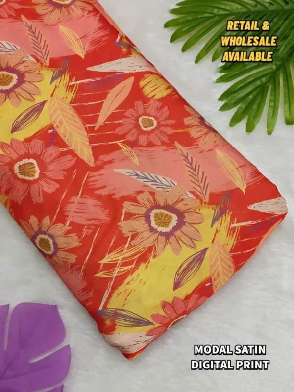 New Ajrakh digital print on Modal satin fabric