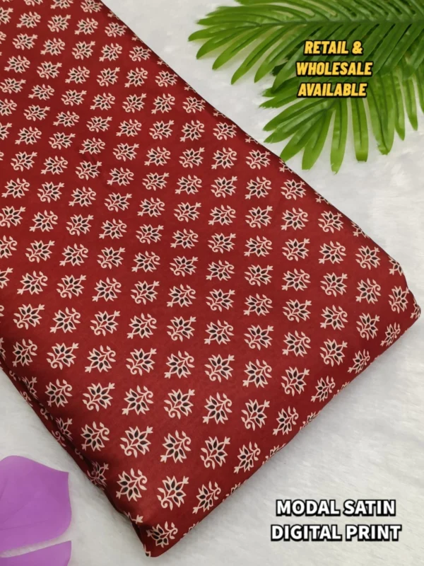 New Ajrakh digital print on Modal satin fabric