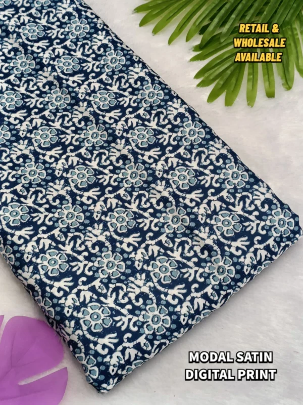 New Ajrakh digital print on Modal satin fabric