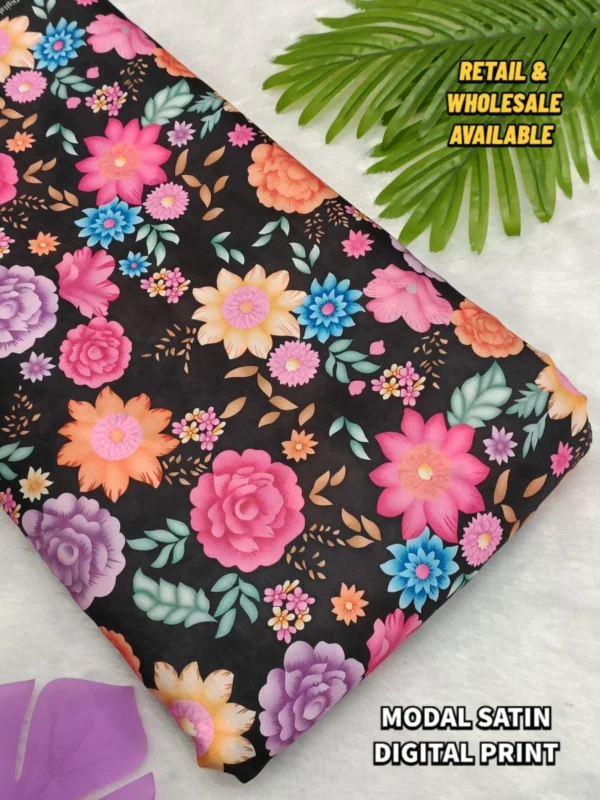 New Ajrakh digital print on Modal satin fabric