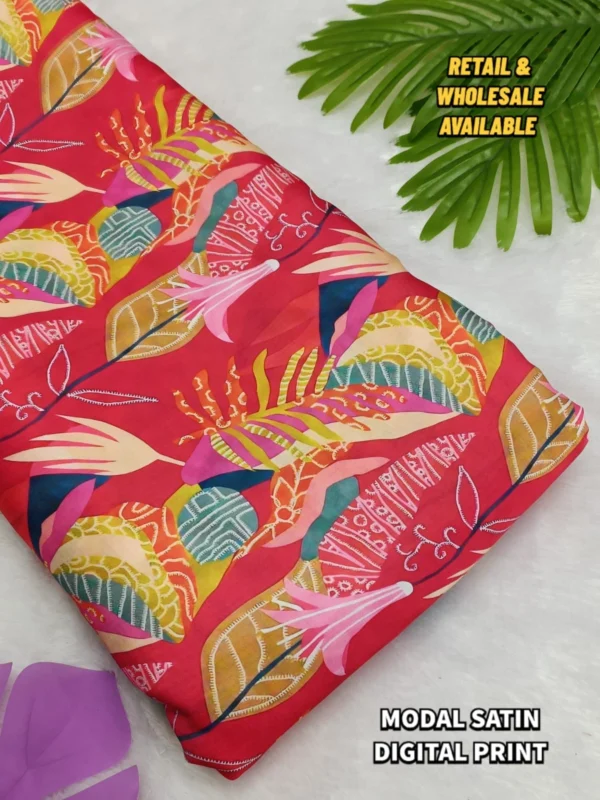 New Ajrakh digital print on Modal satin fabric