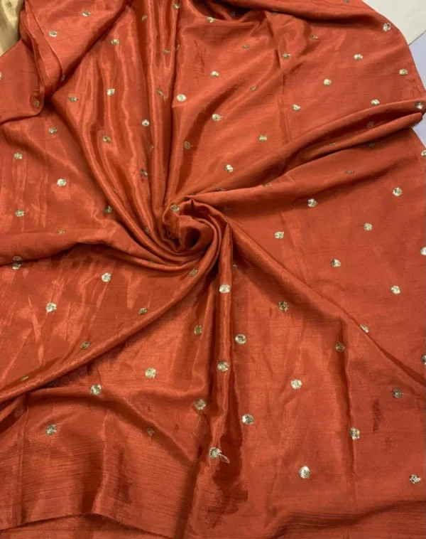 Chinnon fabric with gold sequins butties sale - High-Quality Fabric