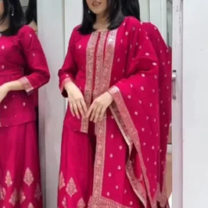 Designer banarasi silk sharara set 8211 jequard weaving - High-Quality Fabric