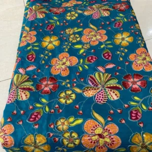 Firozy natural crepe floral designer fabric with position embroidery - High-Quality Fabric