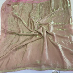Golden cream with pink tinge space silk plain fabric 44 inch - High-Quality Fabric