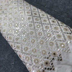 Heavy mirror sequence pure georgette dyeable fabric - High-Quality Fabric