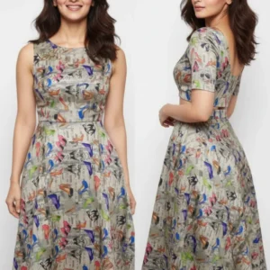 Soft tussar silk fabric with quirky digital sandal print - High-Quality Fabric