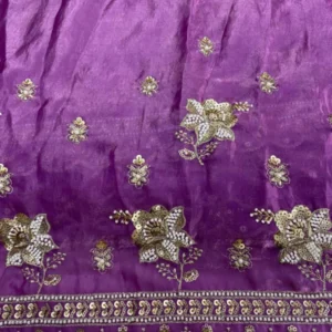 Space silk handwork beads daman fabric for lehenga choli - High-Quality Fabric