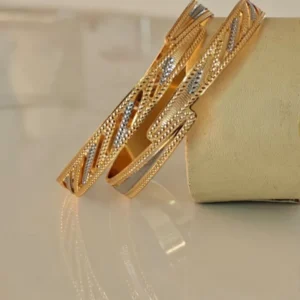 Designer gold plated pure brass kada jamnagar jewellery - High-Quality Fabric