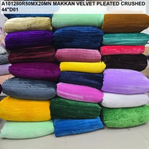 Makkhan velvet pleated crushed fabric wholesale 448243 india - High-Quality Fabric