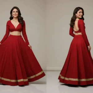 Roman silk lehenga choli 6m flair for wedding - High-Quality Fabric